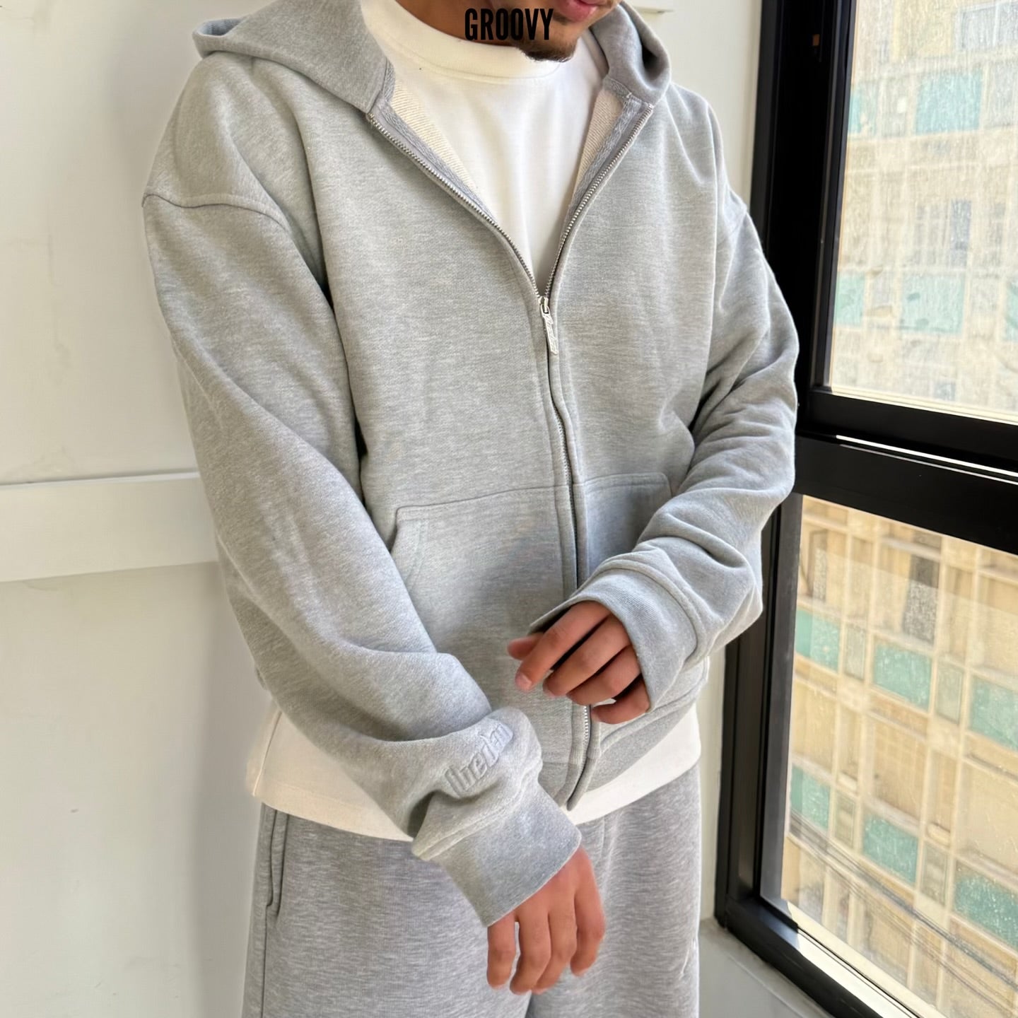 Grey Zip-up Sweater