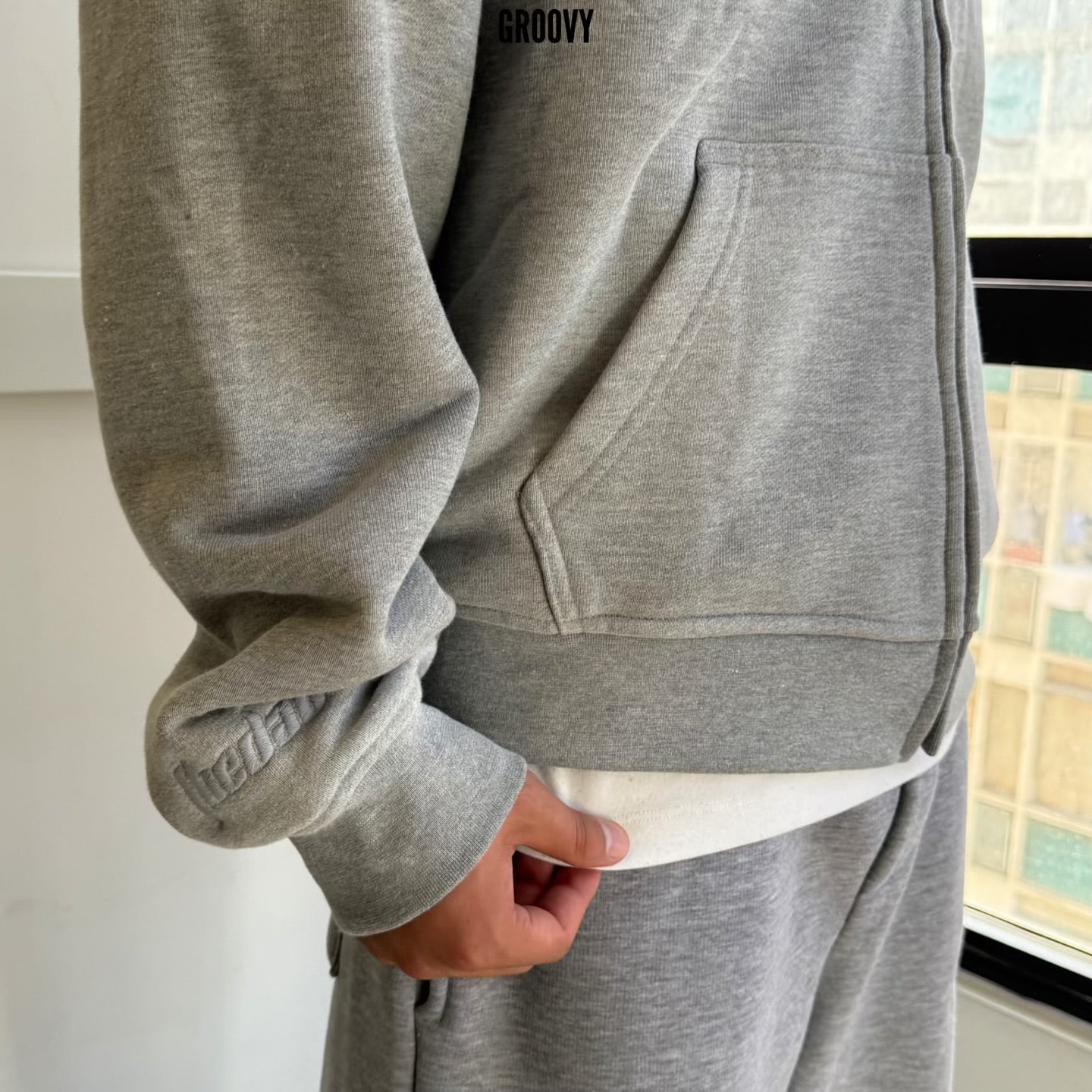 Grey Zip-up Sweater
