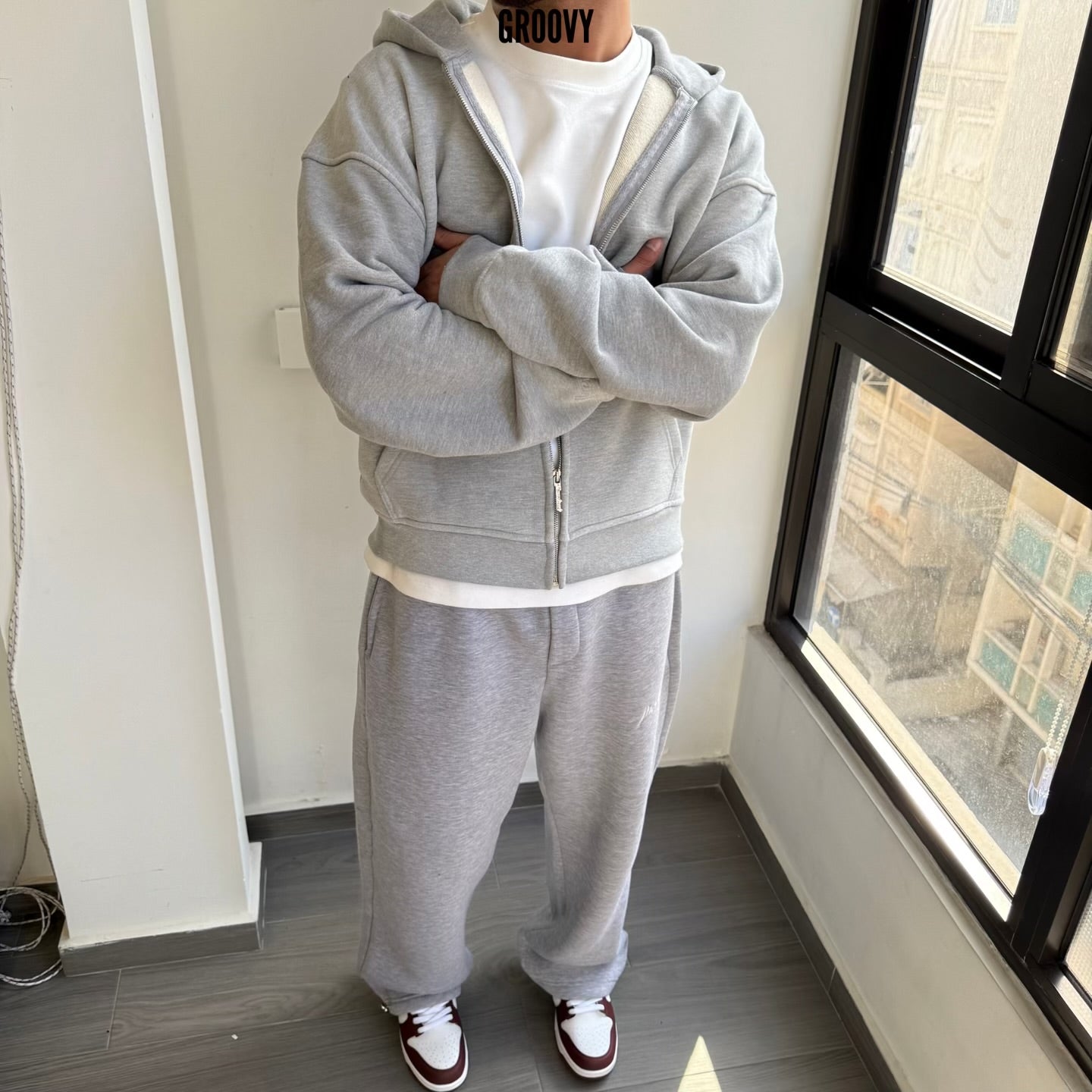 Grey Zip-up Sweater