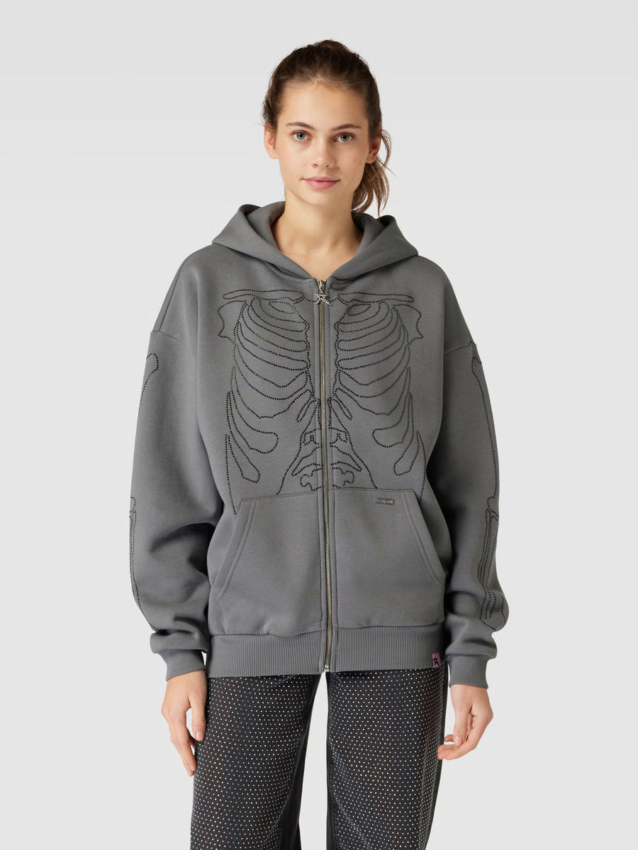 Rhinestone Zip up Hoodie