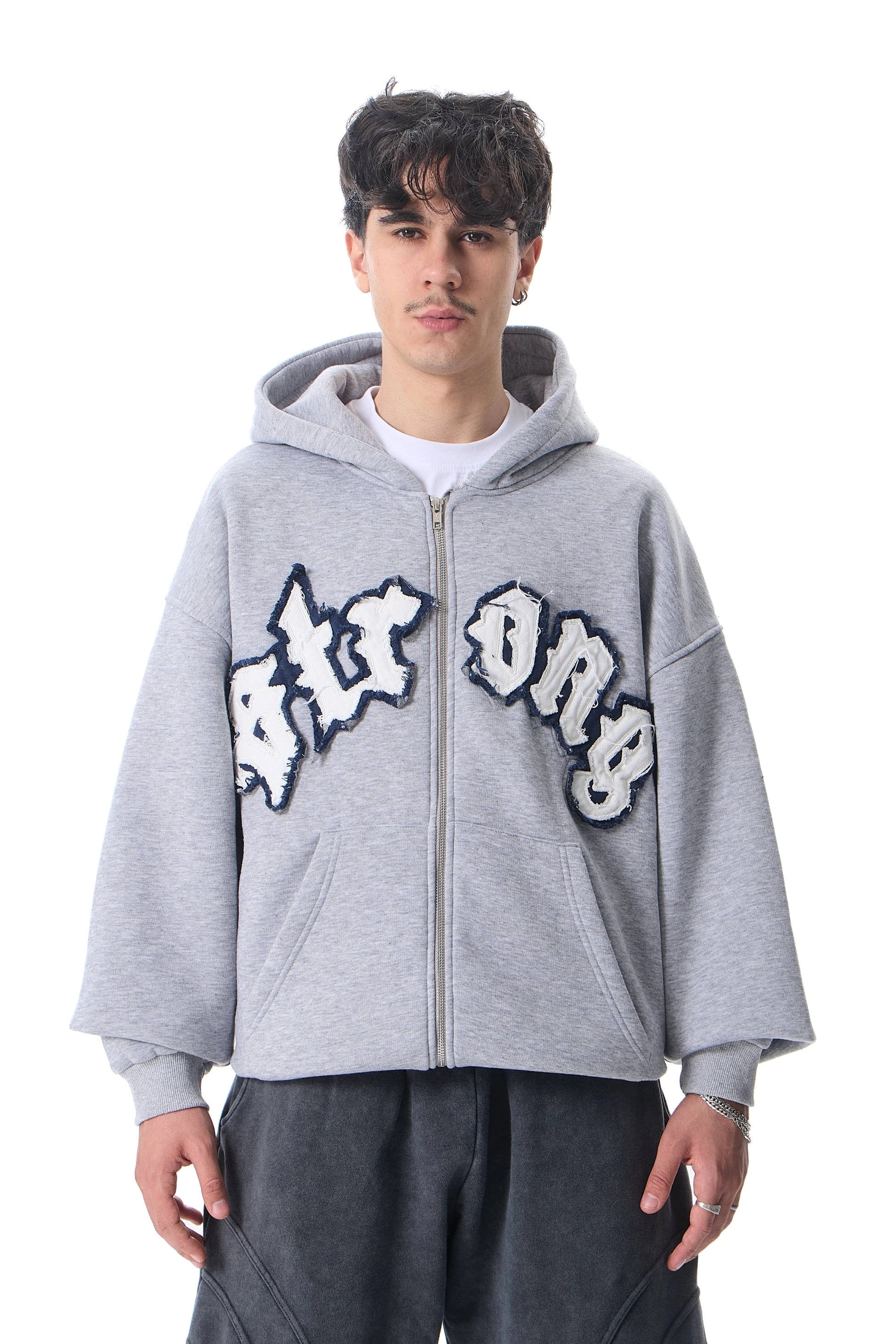 Grey Strong Zip up hoodie